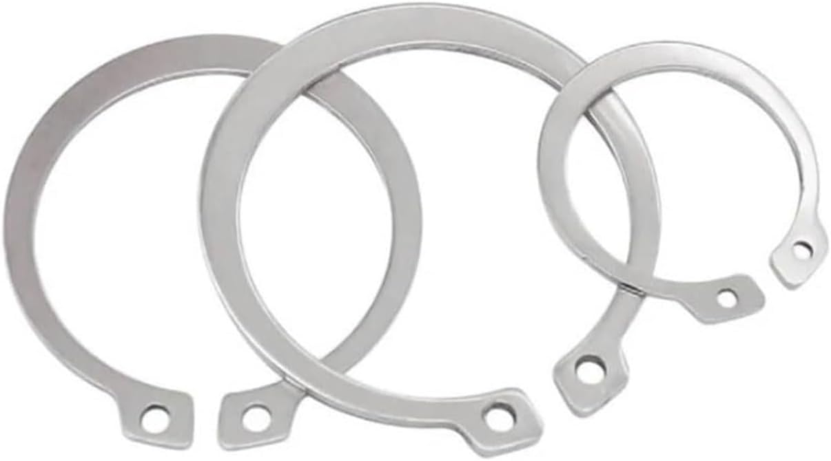 Bearings, 1/2/3/5/10/20/30/50pcs 304 Stainless Steel Steel Retaining Clip Snap Ring C Type External Circlip for Bearing Shaft M3 to M120,High Hardness and Toughness(M50-1pcs)