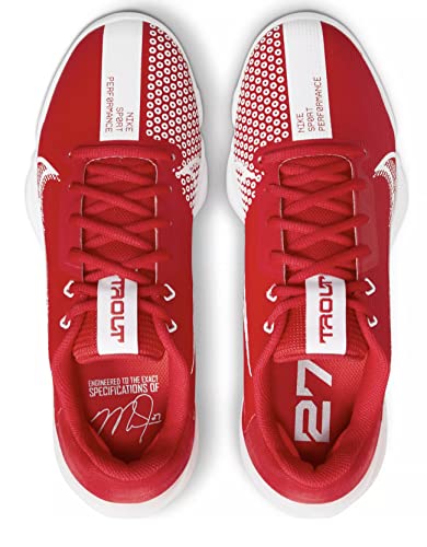 Nike Nike Men's Force Zoom Trout 7 Pro Metal Baseball Cleats (us_Footwear_Size_System, Adult, Men, Numeric, Medium, Numeric_7_Point_5) Red/White
