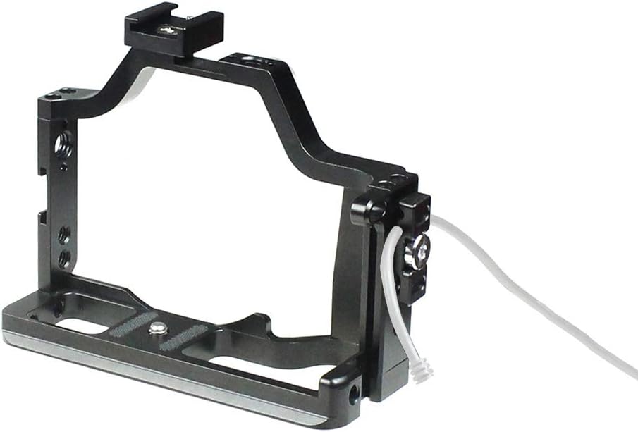 BGNing CNC Aluminum Camera Cage Compatible with EOS M50 M5 SLR Protective Cover Case with Strap Cold Shoe Mount 1/4" 3/8" ARRI-Standard Hole (with Cable Clip)
