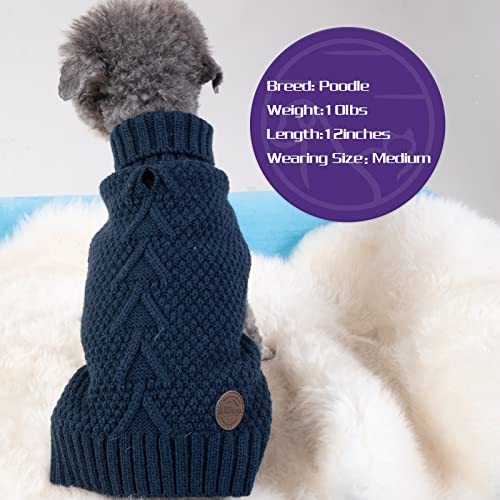 Cyeollo Dog Sweaters For Small Dogs Turtleneck Knitted Sweaters With Leash Hole Fall Small Dog Clothes Winter Pets Apparel #TOP1