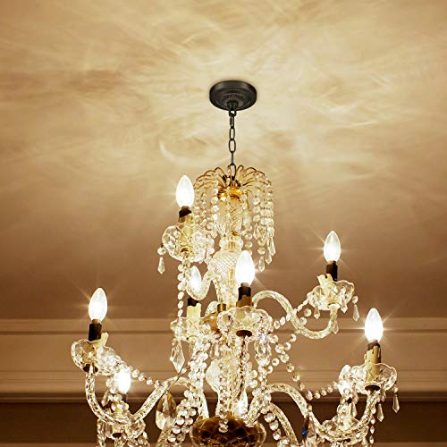 Image of Canomo 4.75 Inches Diameter Canopy Kit and 6 feet Pendant Light Fixture Chain with Maximum Fixture Weight of 50 Pounds for Chandelier or Swag Light Fixtures, Black