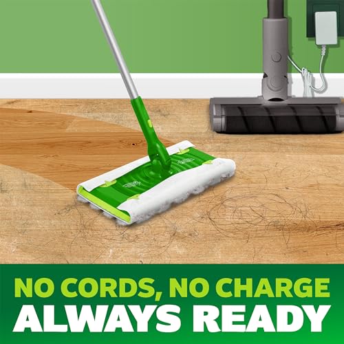 Image of Swiffer Hair Magnet Deluxe Starter Kit with Collapsible Pole, 9 Hair Magnet Dry Cloths, 2 Bonus Mop & Go Wet Cloths