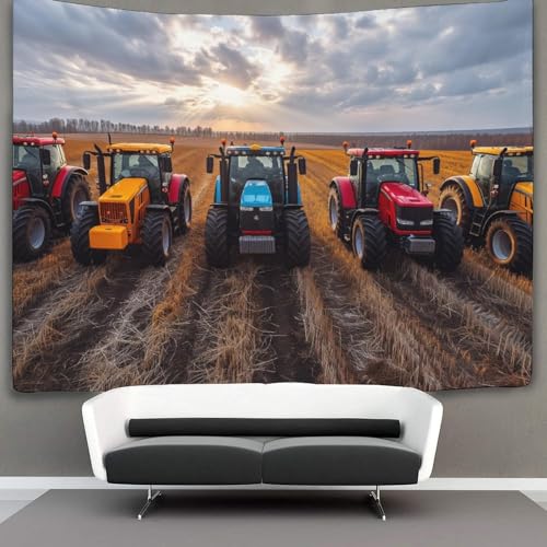 Tractores tapiz en ​​fila tapiz para colgar en la pared del dormitorio decoración del hogar impresión hd para sala de estar