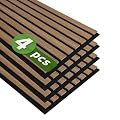Art3d 4-Pack 12" x 93" Soundproof Wood Slat Panels, 31 sq.ft Acoustic Wall Panels, 3D Wall Panels with Wood Slat Design, Decorative Wood Wall Panel for Accent Walls-Deep Walnut