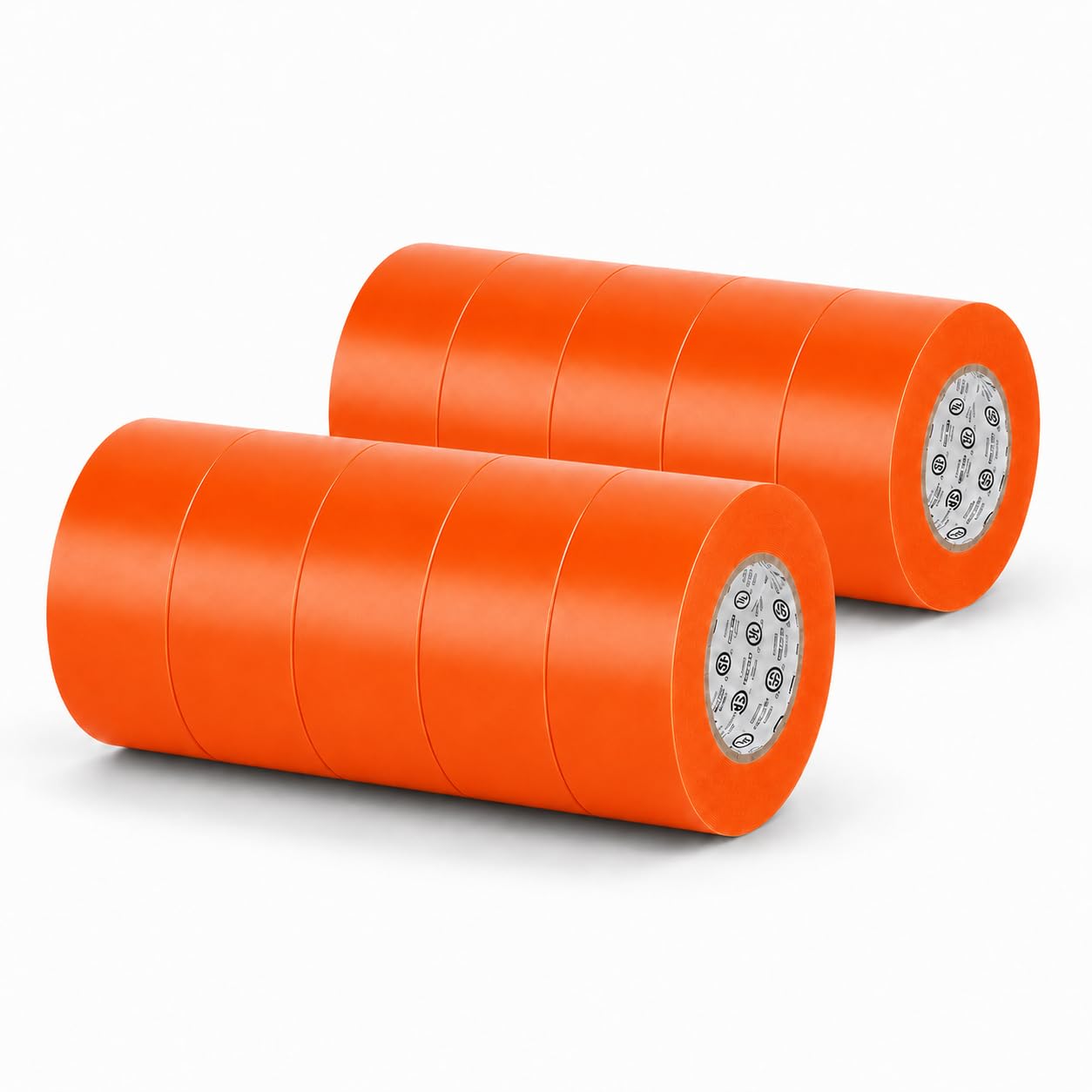 GGR Supplies EL-766AW Orange General Purpose Electrical Tape, 2 Inch x 66 Feet, 7 Mil PVC, UL/CSA Listed Core, 600V Flame-Retardant Insulation for Wire Splicing, Bundling &amp; Color Coding, Pack of 10
