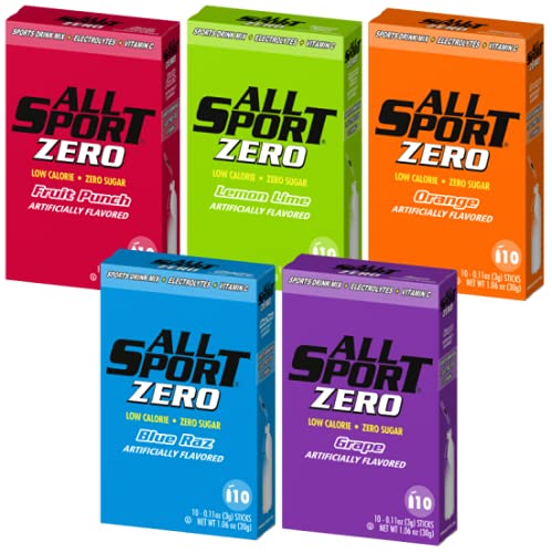 Miniatura 2 de All Sport Zero Palitos, bajo en calorías, cero azúcar, mezcla de bebidas deportivas de electrolitos, paquete expendedor (paquete variado, caja de