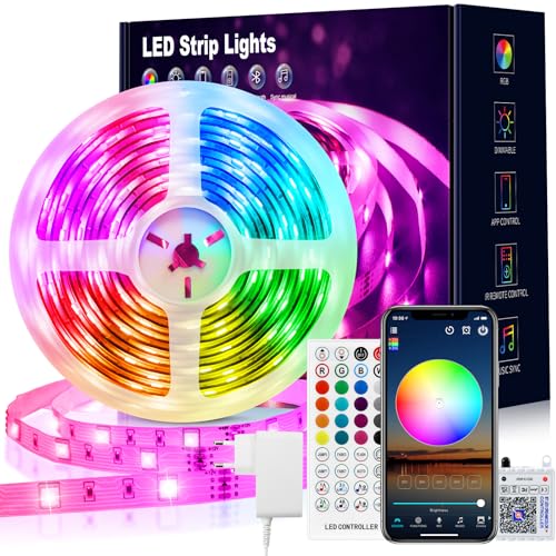 VKH LED Strip 15m, LED Streifen Bluetooth RGB LED Band 15m...