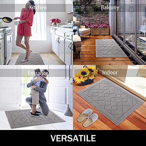 Indoor Doormat Absorbent Front Door Mat Rubber Backing Non Slip Door Mats Inside Dirt Trapper Mats Entrance Front Door Rug Shoes Mat Machine Washable Carpet - 24