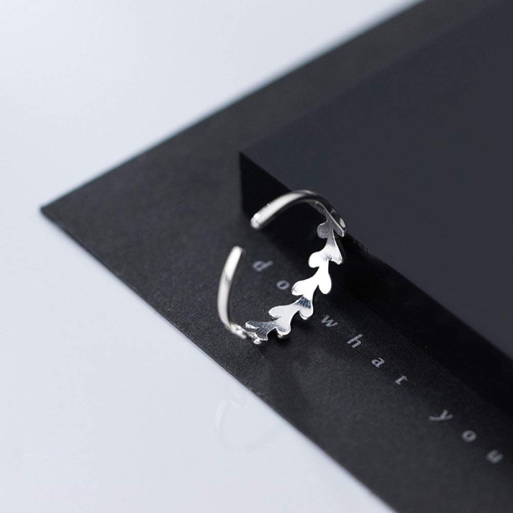 HGJH Verstellbarer Ring, S925 Sterling Silber Zweige Ring Verstellbare Ringe Minimalistischer Offener Ring Silber Daumenring Ewigkeitsring Hochzeitsanhänger Schmuck Geschenke Für Männer Mädchen Damen