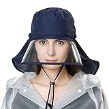 (シッギ)Siggi 飛沫を防ぐ 防塵 フェイスカバー 帽子 防水 雨 キャップ レインキャップ 花粉症対策 防護帽 レディース 雨の日 自転車 レインハット レイングッズ レインコート ネイビー