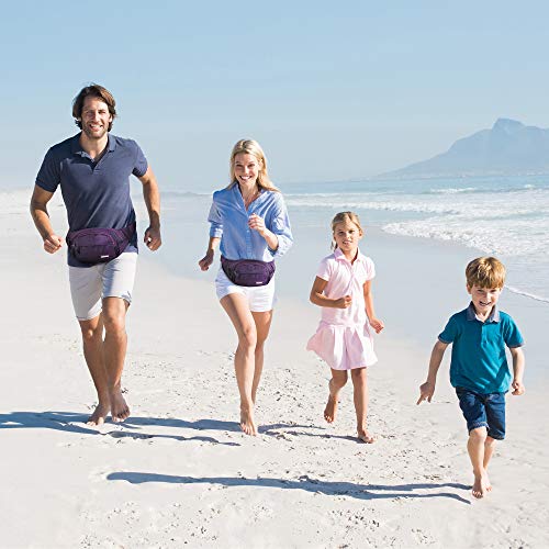 Bumbags voor dames en heren heuptas Fanny Pack met verstelbare elastische band 5 zakken met ritssluiting waterdichte loopbuidel voor honden wandelen, hardlopen, wandelen reizen en buitenactiviteiten, Paars, 26 x 21x 17 cm, - Image 7