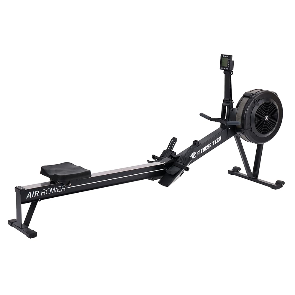 Vogatore ad Aria Pieghevole con Kinomap | Rowing Machine Home Gym con 10 Livelli Resistenza, Display LCD e Trasmissione a Catena
