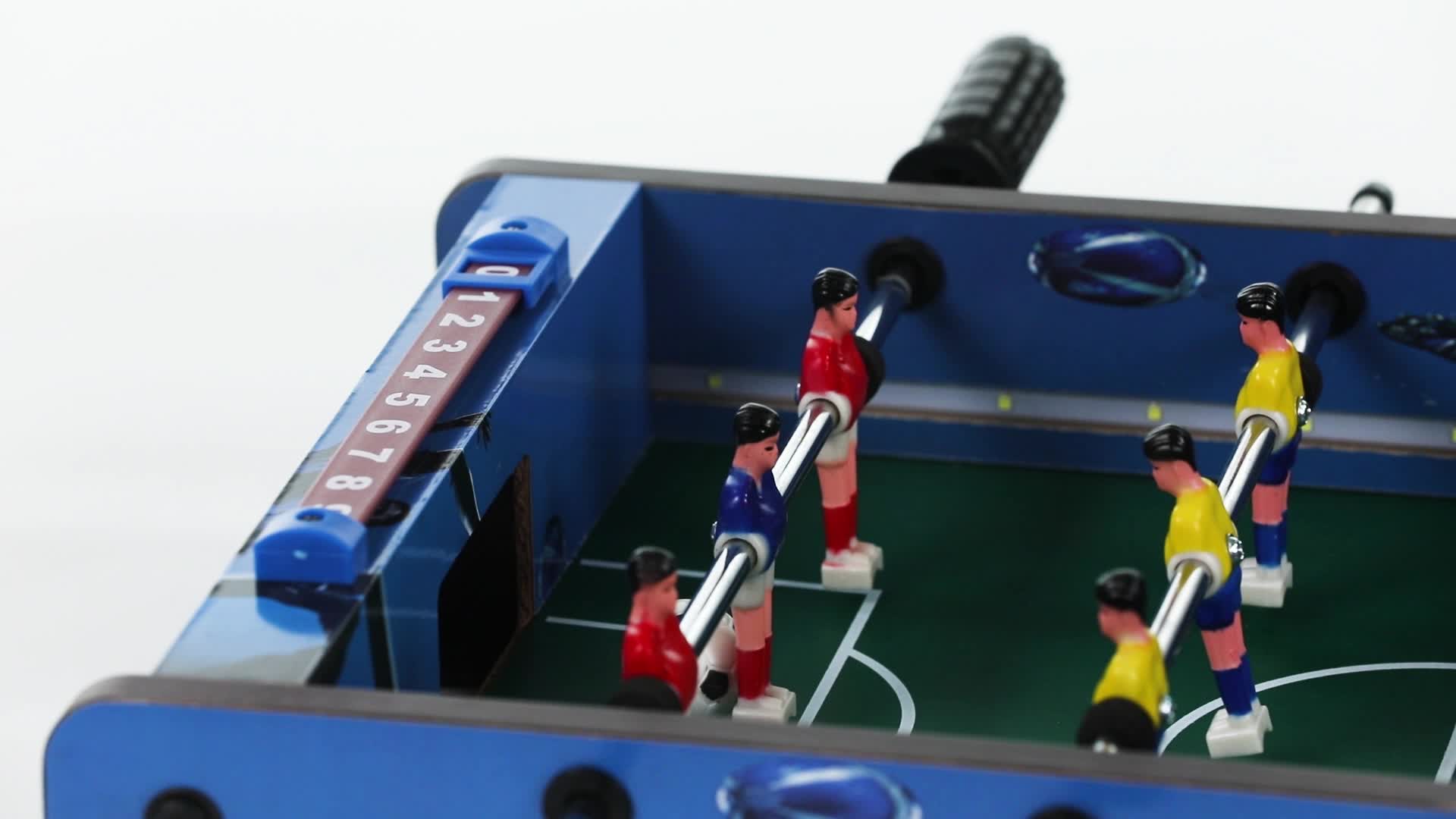 Biliardino Da Tavolo Relaxdays Con Luci LED - Mini Calcio Balilla Per Bambini E Adulti, Blu - Foto 8