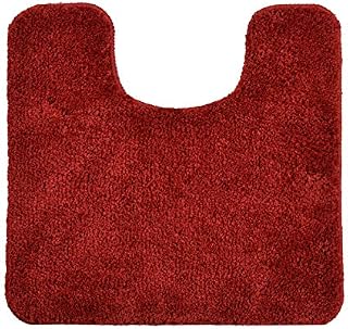 Allure Luxury Deep Pile Microfibre Pedestal Toilet Mat, Non-Slip, 50 x 50cm, Quick Dry & Easy Care (Fern Green)