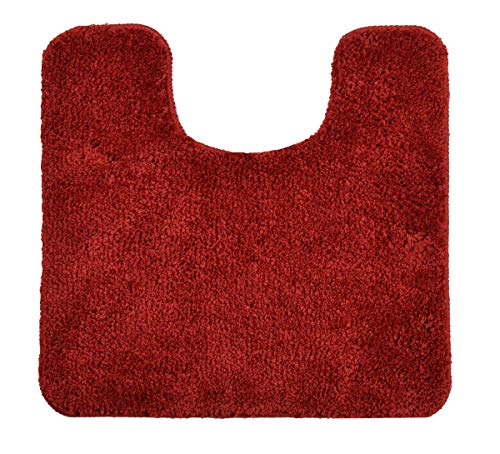 Allure Luxury Deep Pile Microfibre Pedestal Toilet Mat, Non-Slip, 50 x 50cm, Quick Dry & Easy Care (Burgundy)