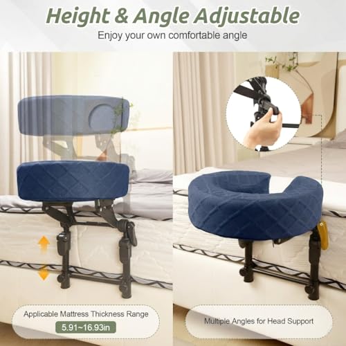 Image of Massage Headrest for Bed, Head Holder & Face Cradle with Face Down Pillow