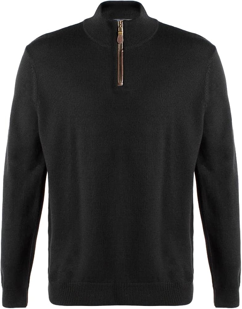 トップス ENNOY MERINO WOOL SWEATER BLACK XL Merino Wool Crewneck Tip Sweater for Tall Men | American Tall