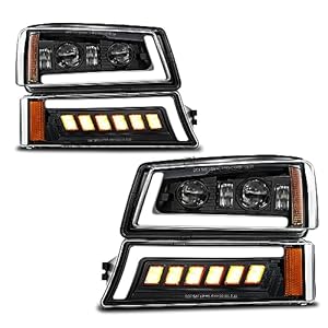 Z-OFFROAD LED Headlights Assembly DOT Approved with DRL Turn Signal Hi/Low Sealed Beam Side Marker Compatible with 2003-2006 Chevy Silverado Avalanche