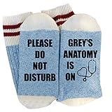 Women's Funny Socks Do Not Disturb_Grey's Anatomy Is On | Sky Blue, One Size