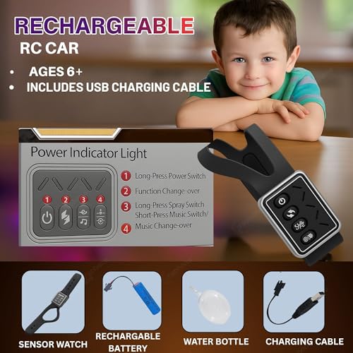 Image of GRAPHENE 4x4 RC Remote Control Car Toy for Kids Boys Adults Stunt Drift Car Hand Sensor Gesture Control 360 Spin 4WD High Speed Spray Mist Crawler Rotating Off Road Smoke Racing Car for 5+ Years