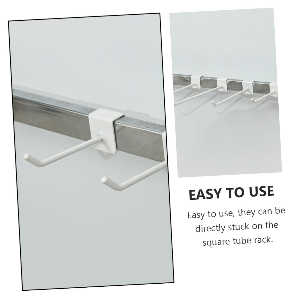 ABOOFAN Professional Square Tube Hooks Easy Install Display Rack Hooks for Shop