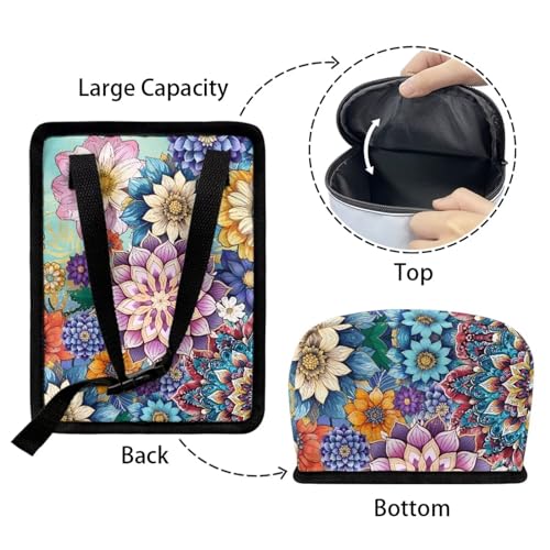 Image of DISNIMO Boho Floral Car Trash Can Easy-to-Install Car Accessory Interior, Leak-Proof Car Garbage Can Bin Organizer Storage Bag for The Back Seat of Any Cars, Sedans, SUVs & Trucks