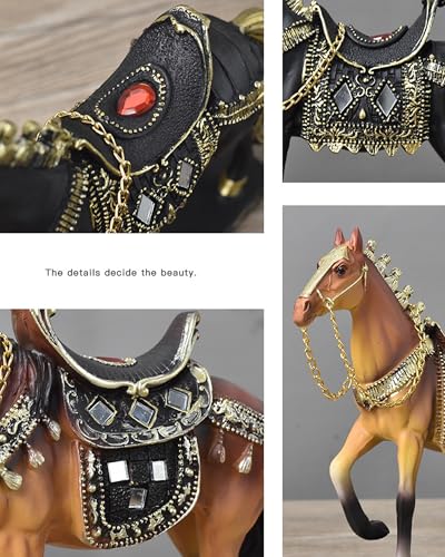 Estatua de Caballo Marrón para Decoración de Hogar miniatura 3