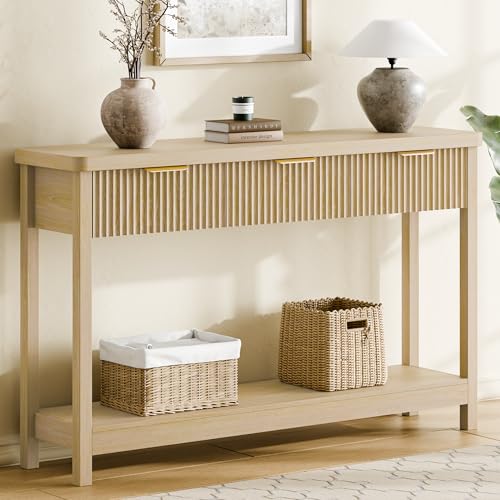 Lulive 51" Fluted Console Table for Entryway, Entryway Table with