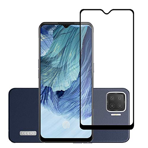 Image of Tempered Glass Screen Protector Compatible For Oppo F17 Full Screen Coverage (Except Edge to Edge) and Free Complete Easy Installation kit.