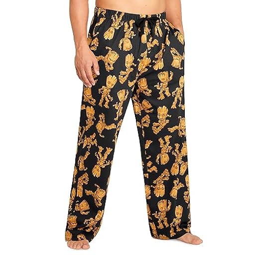 Marvel Avengers Largo Pantalón Pijama para Hombre y Adolescente con 2 Bolsillos (Negro/Marrón Groot, 3XL) | Ya disponible en tu tienda friki favorita! En mundofriki.es!