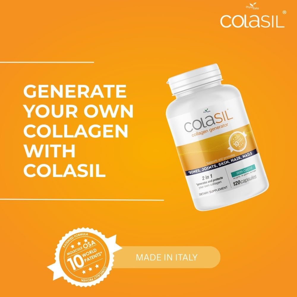 Colasil Collagen Booster Capsules – Organic Silica (OSA) + Hydrolyzed Collagen Generator for Hair, Skin, Nails, Bones & Joints – High Absorption, Non-GMO, Allergen-Free, 120 Capsules (60-Day Supply) - Image 4