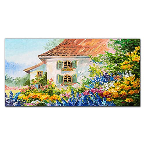 Décoration murale nature en tableau en verre 100x50cm pour salon
