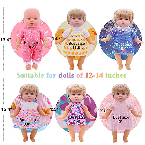 Girl Doll Clothes and Accessories - 12 Sets Doll Clothes for 12 Inch Dolls, Alive-Baby Doll Clothes Dress Pajamas Swimsuits, Lovely Baby Doll Outfits Accessories for Christmas Birthday for Little Girl