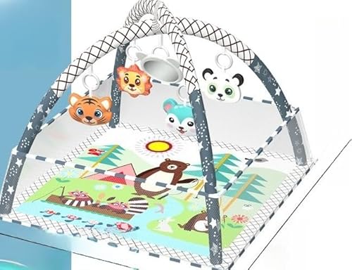 fancyflyベビー・ジム・ベビー・プレイ・マットベビー・ジム・マックスティー・プレイ・ジム・デラクスジム・ベビー・オちゃん感覚刺激早期教育室内遊具知育玩具新生児出産祝いプレゼント0〜36ヶ月子供玩具 (クマちゃん,フェンス+海洋球)