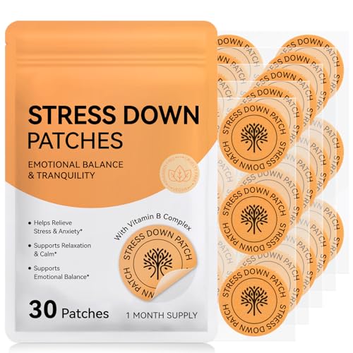 ROWKDRKB Stress Down Patches - Stress & Anxiety Relief Cortisol Level Support for Women Men 30 Patches