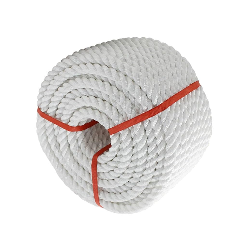 Cuerda De Nailon Blanco De 3 Cabos Cuerda De Amarre De Nailon Cuerda De Muelle para SBuques Pesqueros | Rescate De Emergencia | Operaciones A Gran Altitud (Blanco)