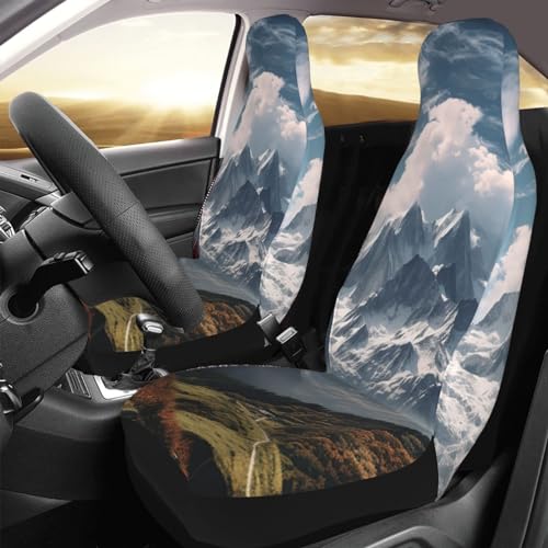 Housses de siège de voiture pour protéger vos sièges baquets de SUV, lot de 2 motif montagne