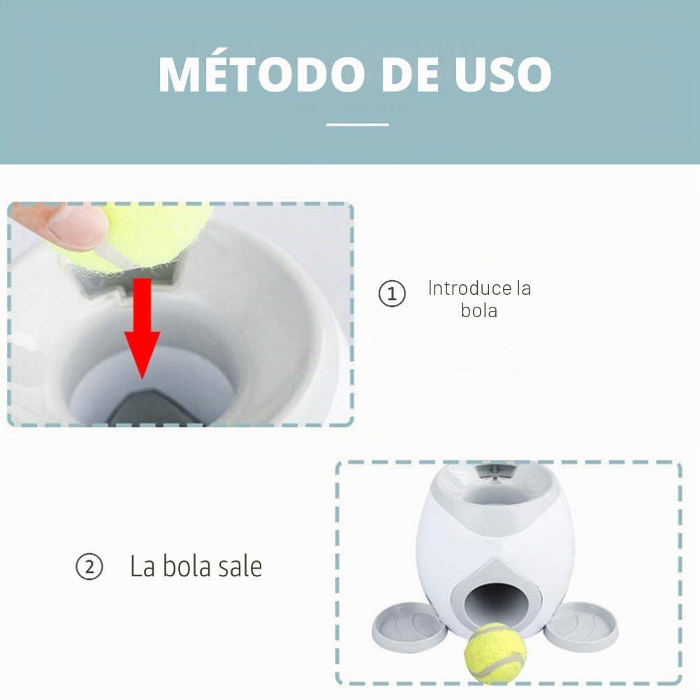 KKPLZZ Alimentador Automático para Mascotas Lanzador de Pelotas de Tenis Juguete Interactivo para Perros Entrenamiento de Inteligencia Máquina de Lanzamiento de Pelotas de Tenis