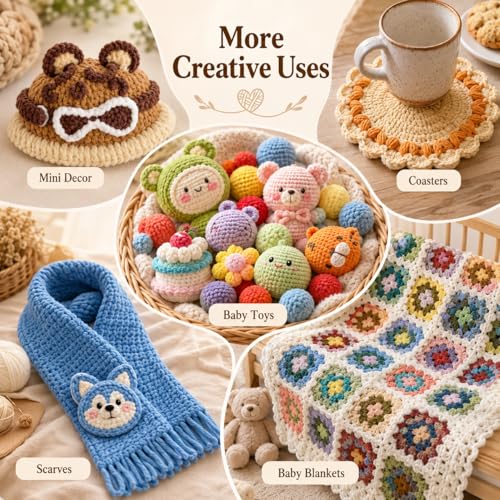 Image of Skinny Chenille Yarn for Crocheting - 12 Pack Soft Matte Fine Chenille, 50g /158yd Each (1896yd Total), CYC #2 Baby Blanket Yarn for Plush Toys, Blankets & Large Projects(Pastel Mix)