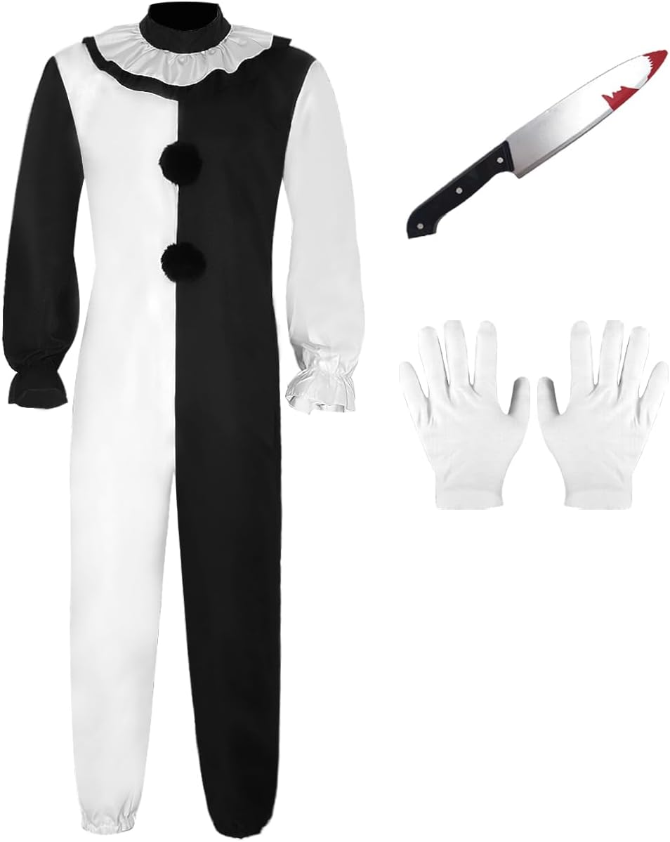 Adult Clown Costume Jumpsuit Costume Horror Movie Halloween The Killer Clown Outfits