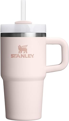 STANLEY Quencher H2.0 Tumbler with Handle and Straw 20 oz | Flowstate 3-Position Lid | Cup Holder Compatible for Travel | Insulated Stainless Steel Cup | BPA-Free | Rose Quartz 2.0