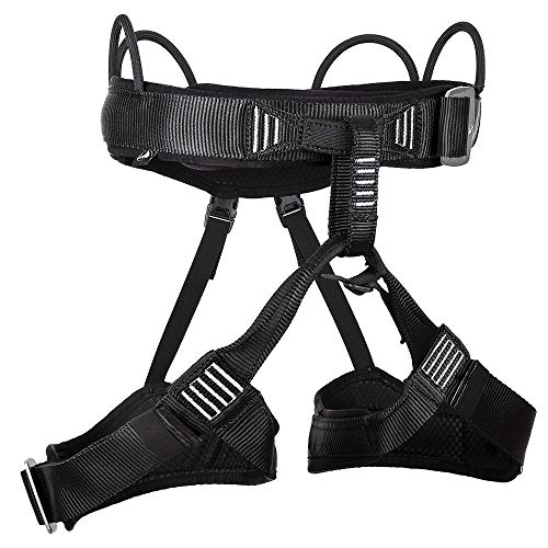 Cadeirinha de Escalada e Rapel Clássica Ajustável Preto Conquista Montanhismo