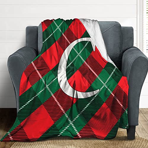 Plaid buffle initiale C grand format 178x203cm, couverture chaude flanelle pour lit - 7