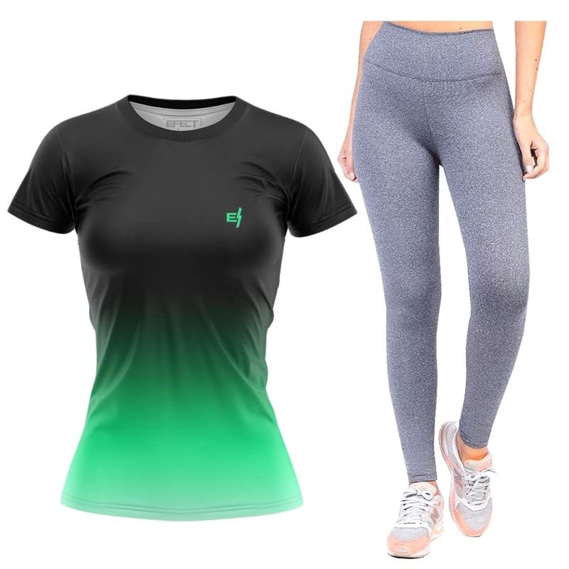 Kit Camiseta Fitness Feminina Academia Calça Legging Leg Caminhad...