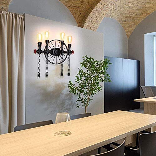 NZDY Bracket Light Minimalist Style Metal Bracket Lighting Industrial Vintage Water Pipe Wall Lamp, Indoor Wrought Iron Wheel Creative Personality Retro Art Metal Bracket Light, Steampunk Sconce, Res steampunk buy now online NZDY Bracket Light Minimalist Style Metal Bracket Lighting Industrial Vintage Water Pipe Wall Lamp, Indoor Wrought Iron Wheel Creative Personality Retro Art Metal Bracket Light, Steampunk Sconce, Res steampunk buy now online