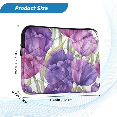 Funda para laptop 13-14 pulgadas con diseño floral púrpura miniatura 3