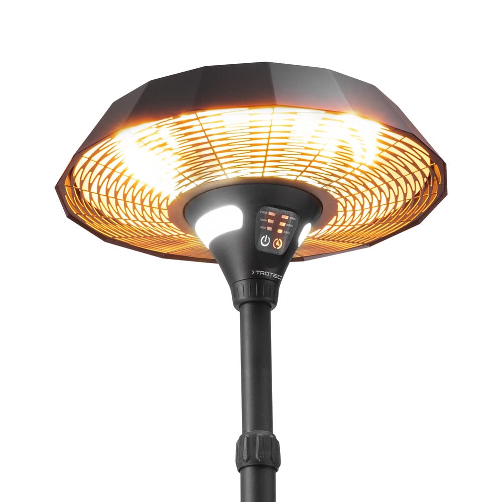 TROTEC IRS 2110 Stojący promiennik ciepła na podczerwień 3 stopnie ogrzewania maks. moc 2100 W dystrybucja ciepła 360° regulacja wysokości energooszczędny