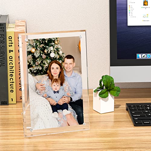 Niubee 5X7 Picture Frame, Acrylic Clear Photo Frame With Magnets For Tabletop Display, 2 Pack #TOP7