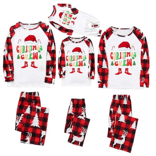 Pijamas de Navidad a juego para la familia, cuello redondo, Navidad, ciervos, renos, parejas, conjuntos divertidos a juego, pijamas suaves, casuales, cómodos, pijamas de manga larga, diseño gráfico
