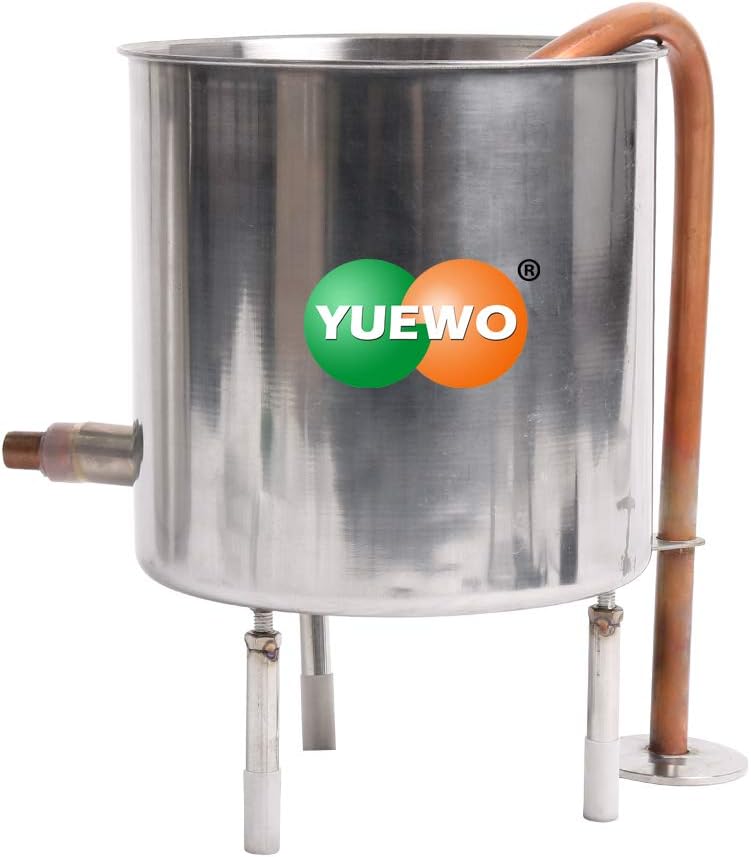 Home Distiller Spirits Alcohol Still Wine Making Cooling Pot with Thermometer/Water Pump for Whisky Water Essential Oil Stainless Steel (12L / 3 Gal)